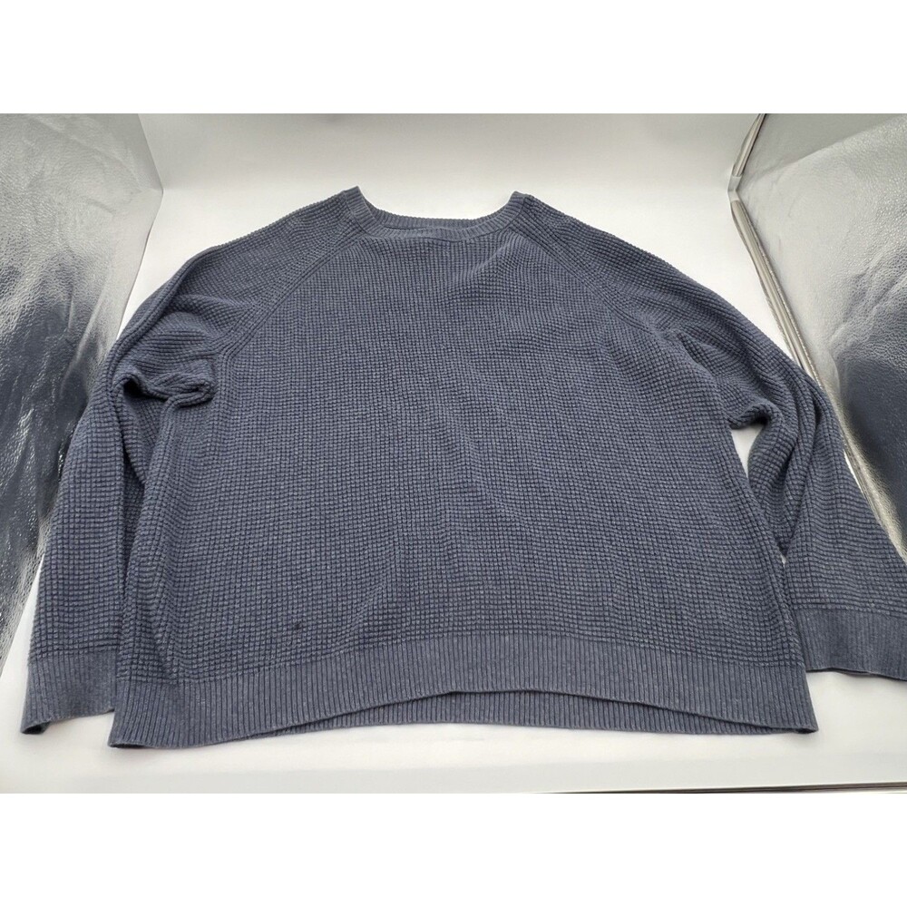 REI Co-op Men blue XL crewneck Sweater Wallace Lake Waffle Knit Thermal Pullover